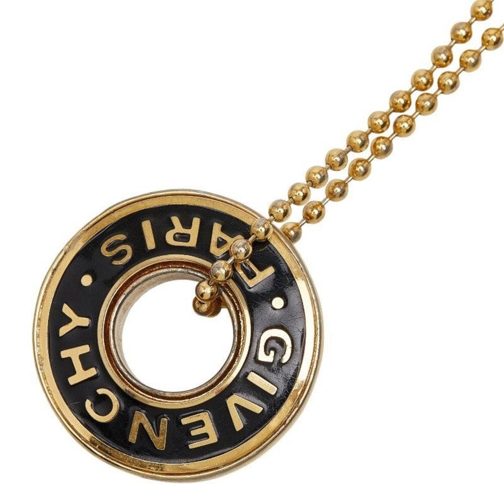 Givenchy Logo Ball Chain Necklace Plated Gold